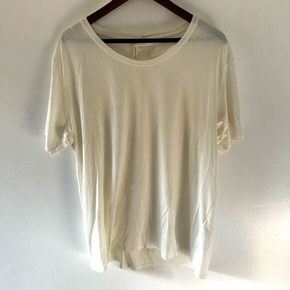 Anthropologie White Open Back Minimalist Top Size XL NWT Elevated Basics - Picture 1 of 10